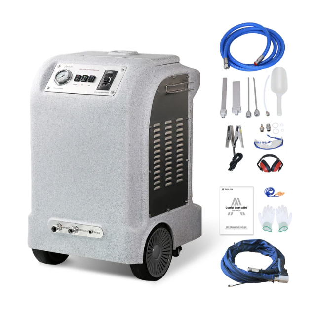 Dry ice blating machine